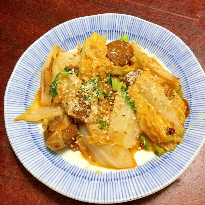 イシイのミートボールの白菜炒め イタリアン風 レシピ 作り方 By とりあえず乾杯 楽天レシピ